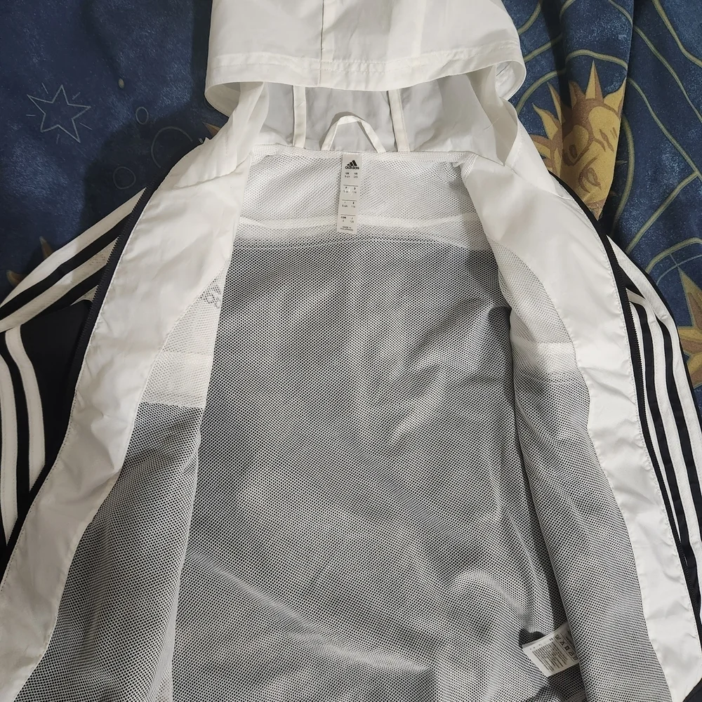 NWOT Adidas Boys' Original Tiro Hooded Windbreaker Jacket Black White 2XS